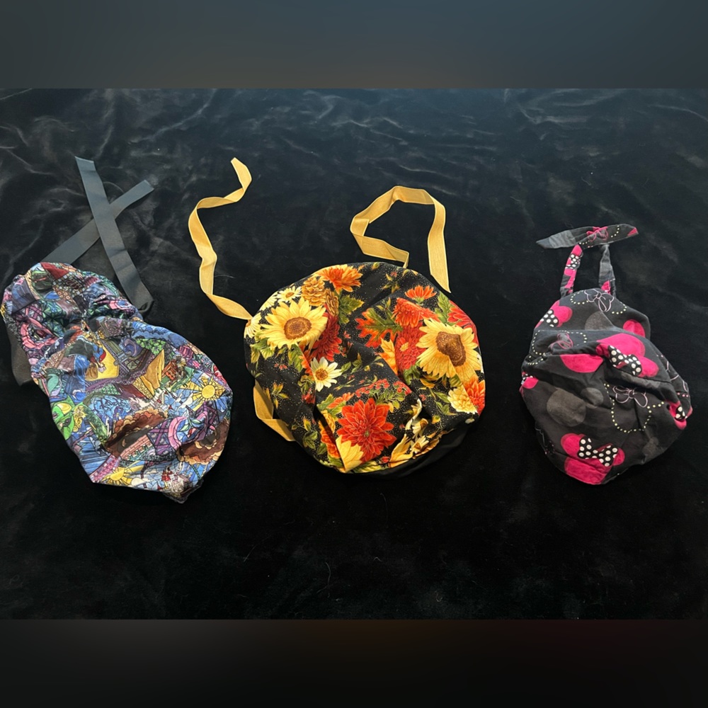 Set of 3 scrub caps- NWOT